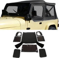 Convertible Soft Top Sailcloth for 1987-1995 Jeep Wrangler YJ Black 2 Door Q742025