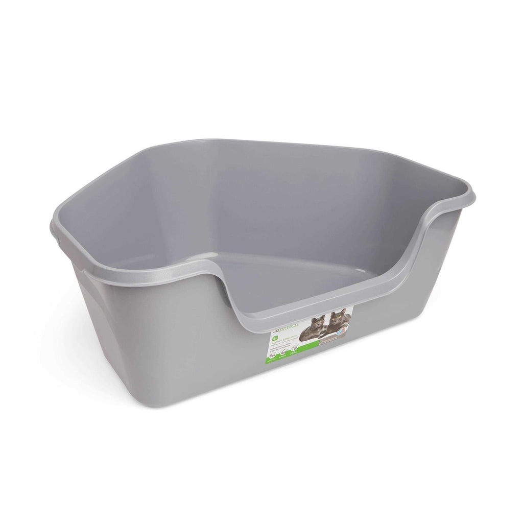 Grey High-Back Corner Litter Box C938