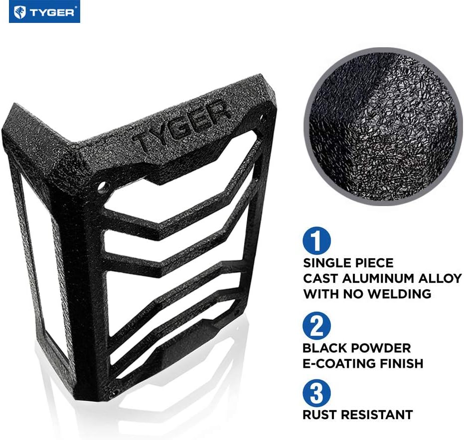 Tail Light Guards Covers Textured Black Cast Aluminum Alloy Y66631