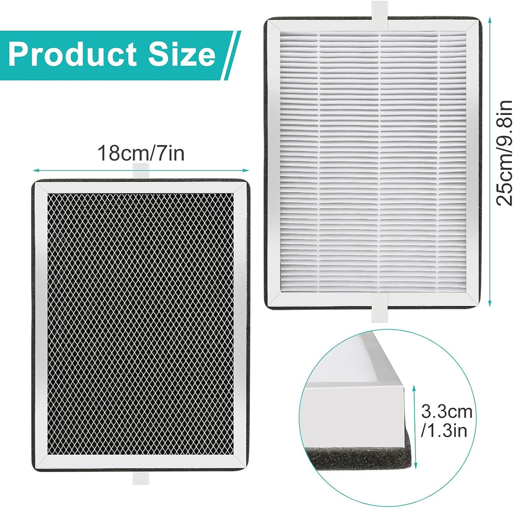 H13 True HEPA Replacement Filter 3-in-1 Pre-Filter, Activated Carbon 4 Pack W74674