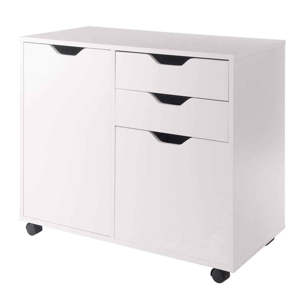 White 2-Section Mobile Filing Cabinet J33973