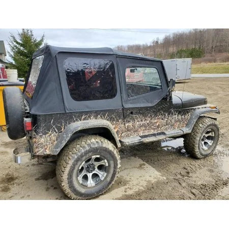 Convertible Soft Top Sailcloth for 1987-1995 Jeep Wrangler YJ Black 2 Door Q742025