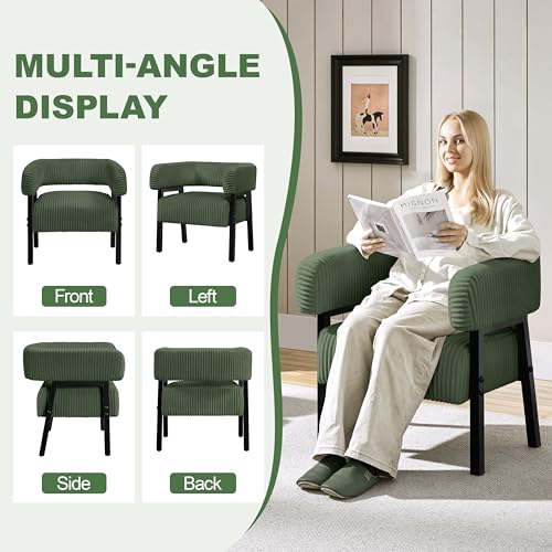 Beige Corduroy Accent Chair Set of 2 X984444