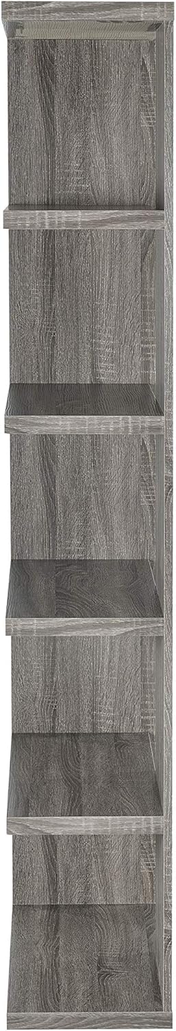 5-Tier Weathered Grey Bookcase P94318