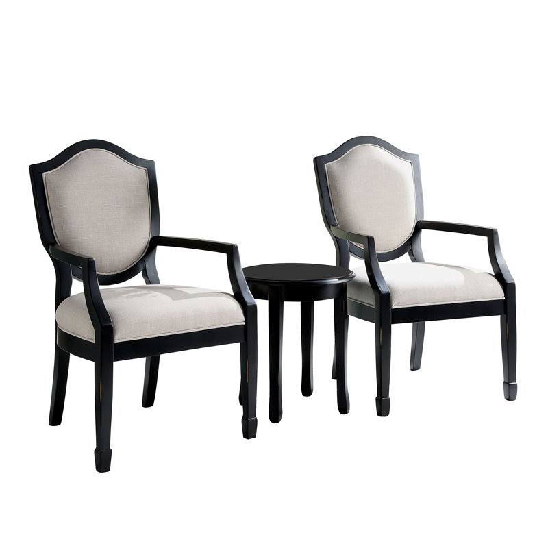 Black 3-Piece Table and Chair Set K48020