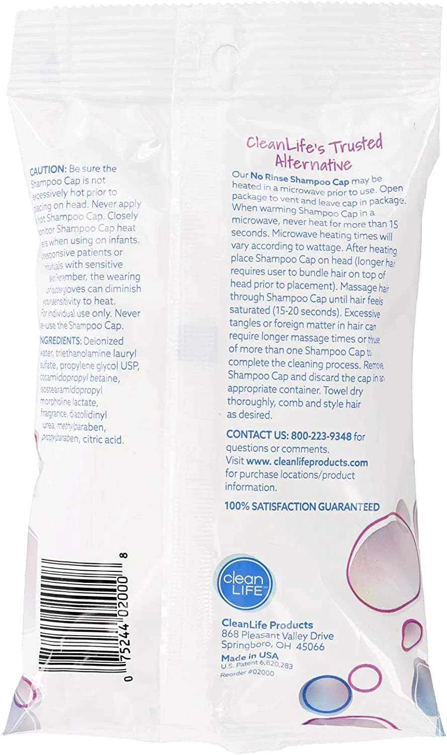 No Rinse Shampoo Cap (5-Pack) U4490