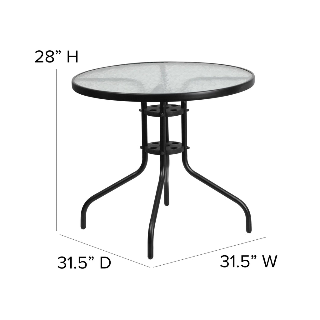 5 Piece Outdoor Patio Dining Set with 4 Brown Stack Chairs Z949649