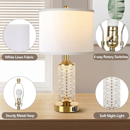 Set of 2 Table Lamps with USB Ports M91001