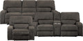 3-Piece Chenille Fabric Power Reclining Sofa Set, Chocolate Y529