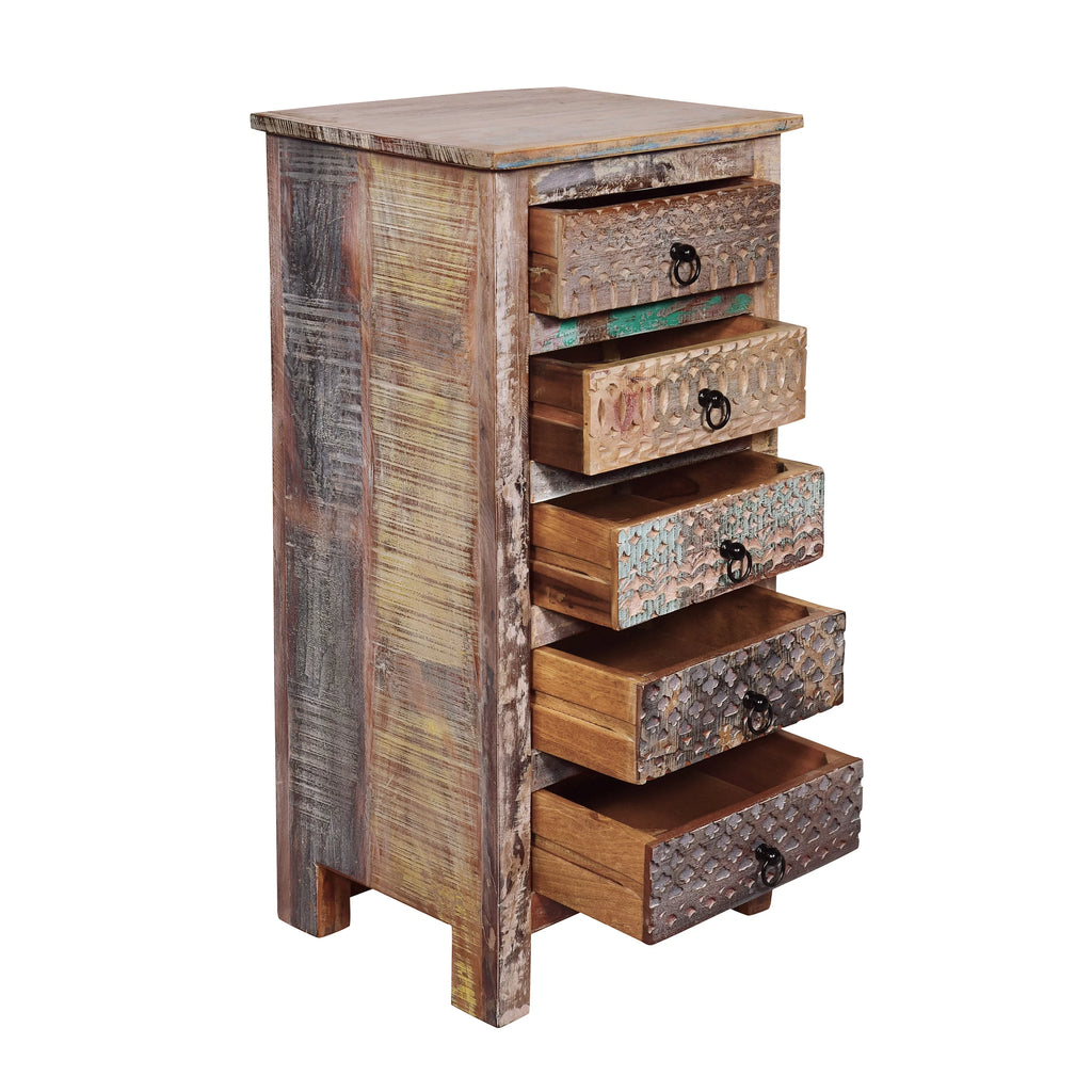 Handmade Wood 5 Drawer Chest E533