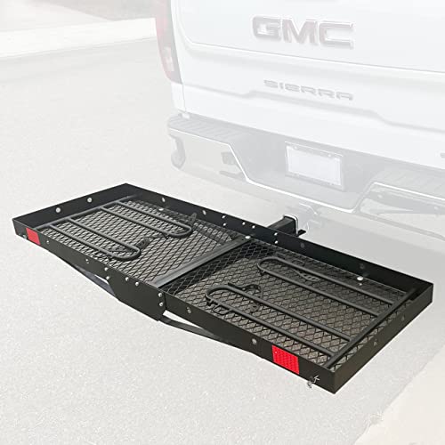 60 inch x 20 inch 500 lb. Capacity 2 in 1 Hitch Mount Cargo Carrier Rack and 2 Bike Rack S483034