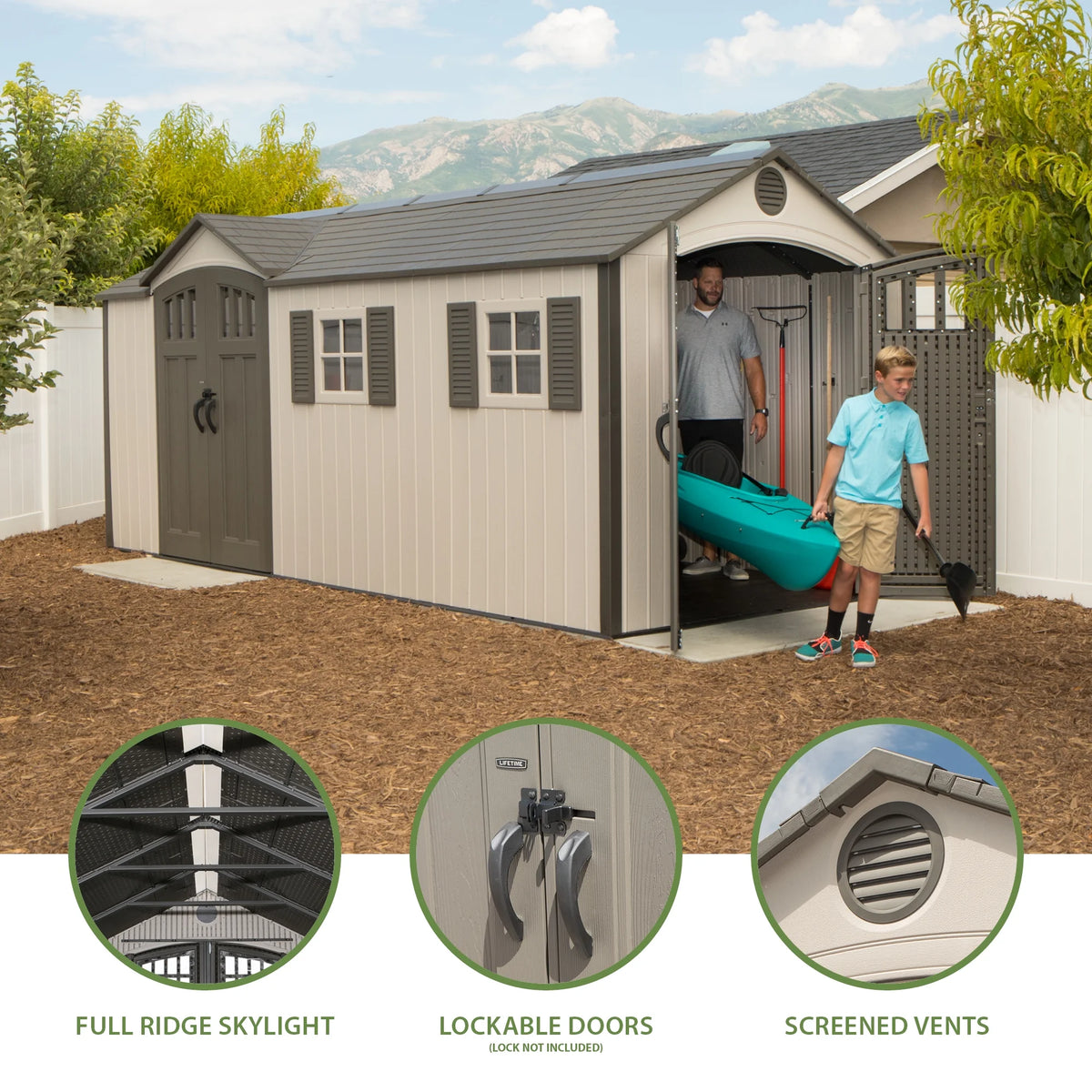 17.5 ft. x 8 ft. Outdoor Storage Shed G113