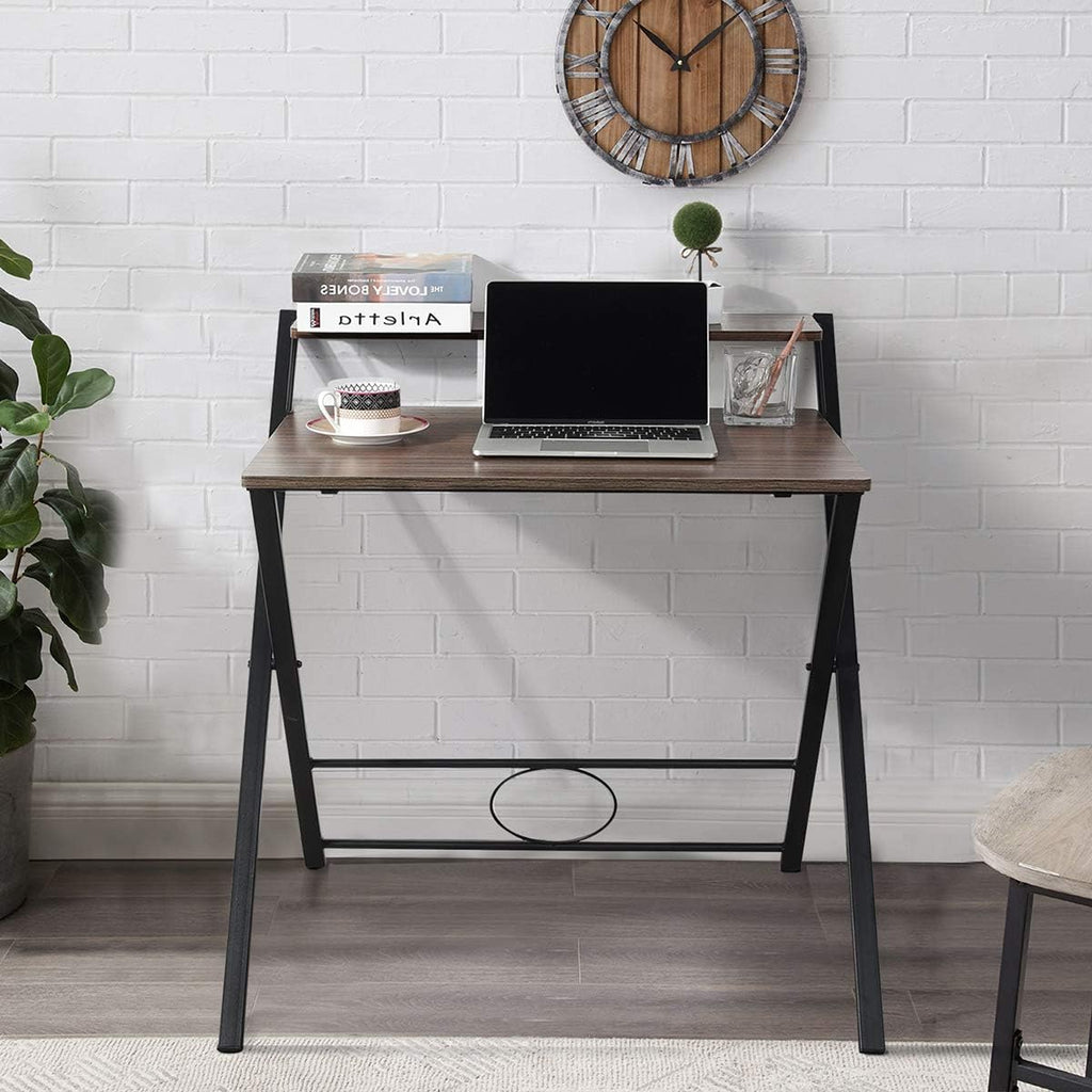 Oak White Computer Desk with Storage Shelf P625838
