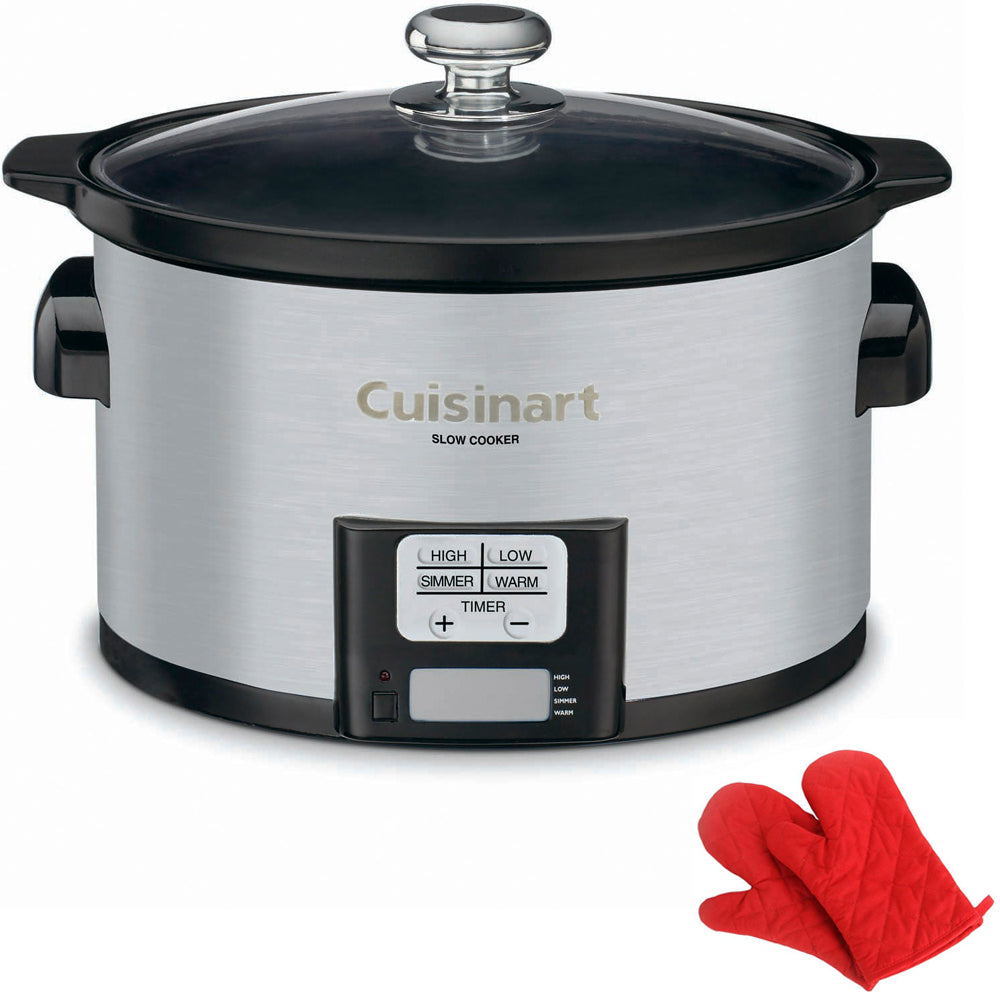 3.5 Quart Programmable Slow Cooker Brushed Stainless Steel C617294