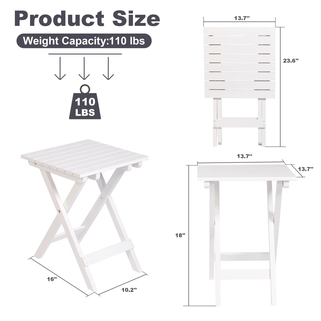 Folding Wooden Square Side Table I282023