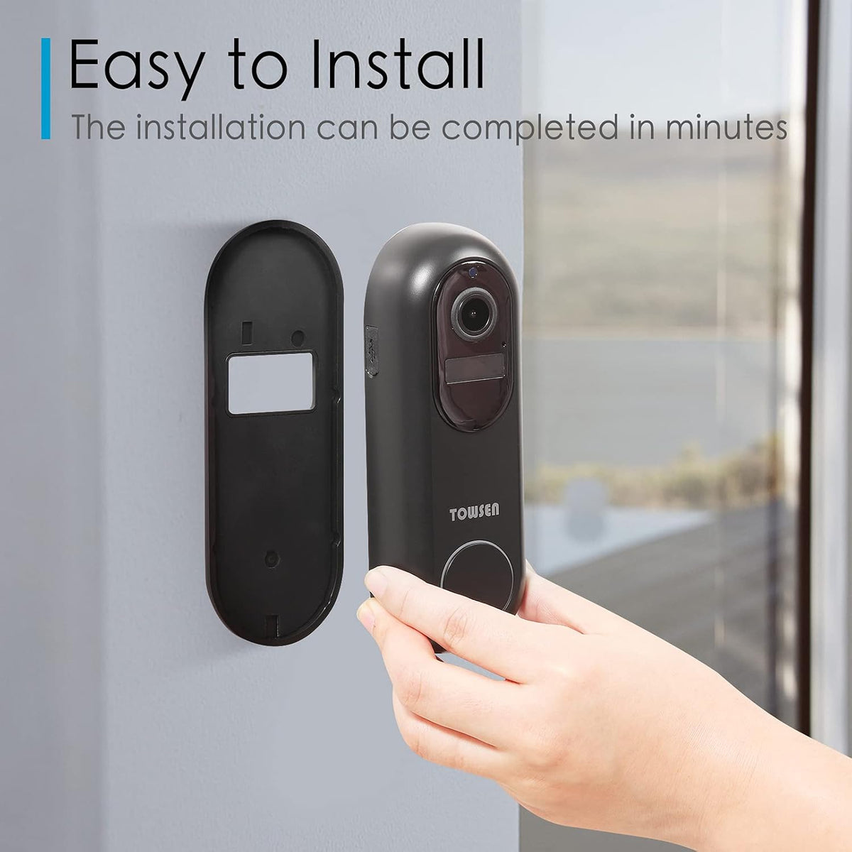 Video Doorbell Camera, 1080P Wireless Home Security Camera with Chime, Night Vision N3269