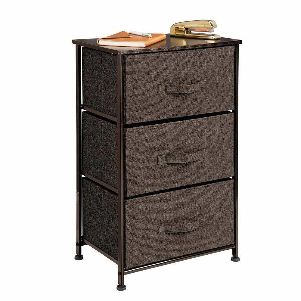 Coffee Espresso 3 Drawer Dresser Storage Tower G366498