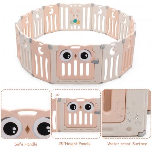 Pink Baby Activity Center Play Yard with Lock Door J714