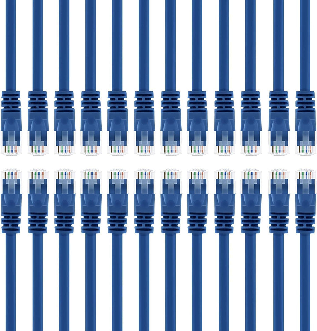 Blue Cat5e Ethernet Patch Cable 7 Feet 20-Pack S75867