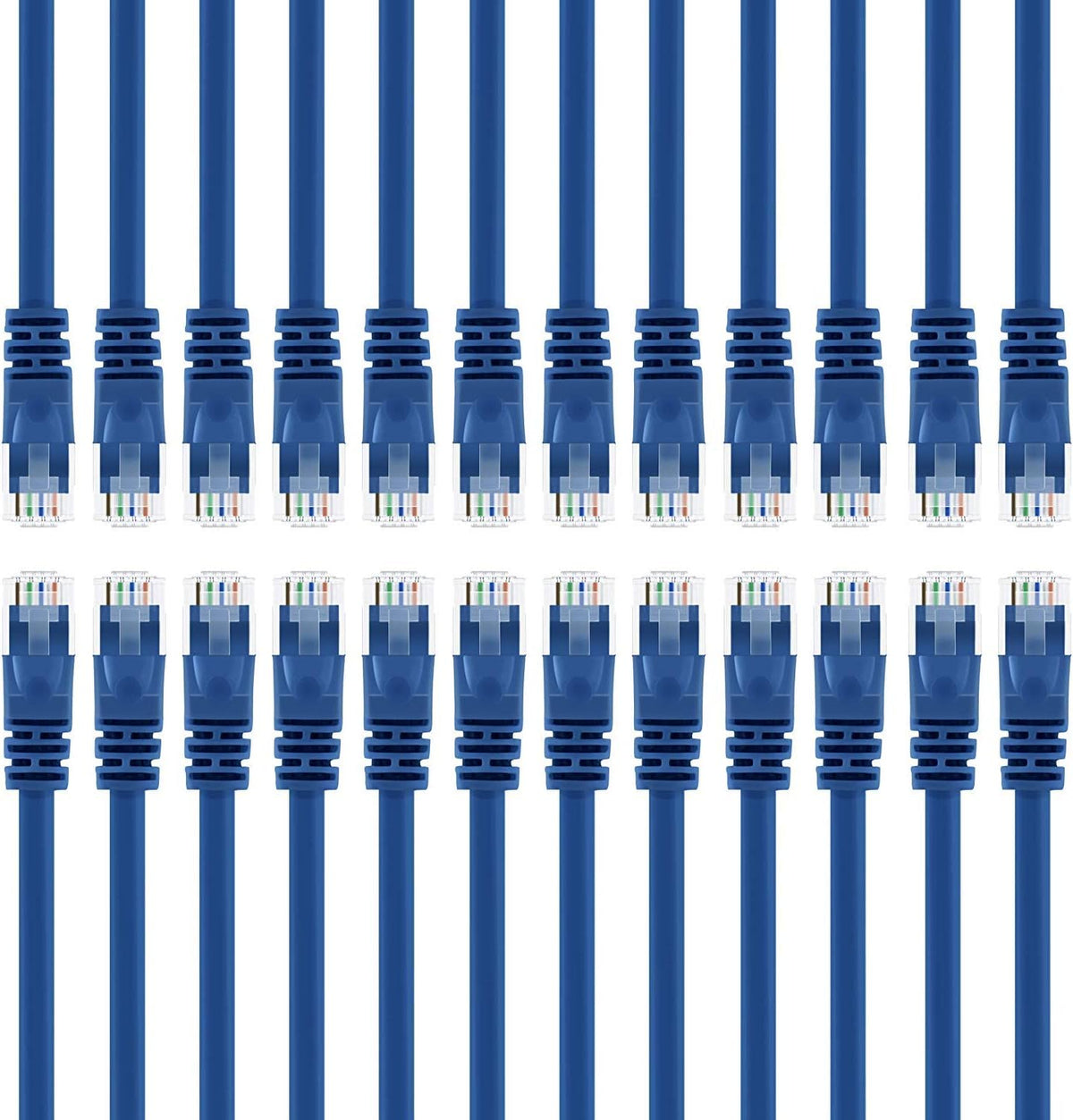 Blue Cat5e Ethernet Patch Cable 7 Feet 20-Pack S75867