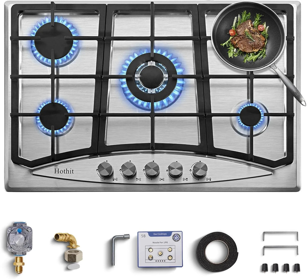 30" 5 Burner Built-in Stainless Steel Gas Cooktop C236