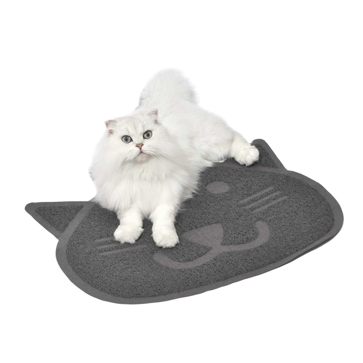 Grey Cat Shaped Litter Mat O51832