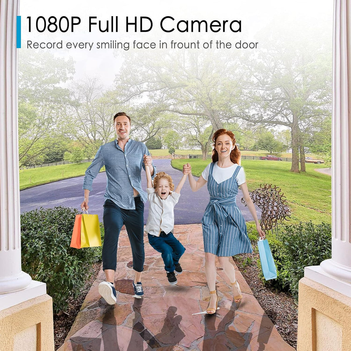 Video Doorbell Camera, 1080P Wireless Home Security Camera with Chime, Night Vision N3269
