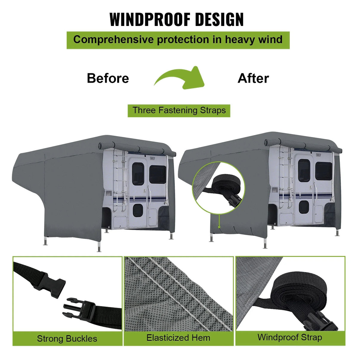 8'-10' Waterproof Anti-UV Non-Woven Fabric RV Cover Z405