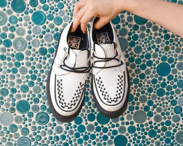 White Leather Creeper Shoes T68855