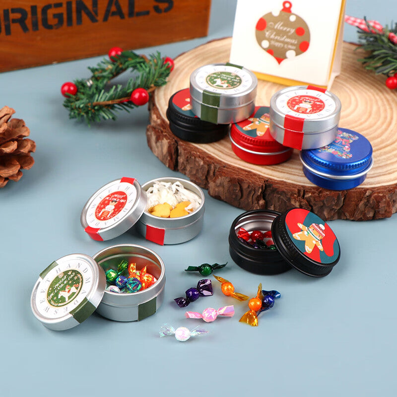 1:12 Dollhouse Miniature Christmas Cookies Biscuit Candy Gift Box Tin Box Model Toy Y7621
