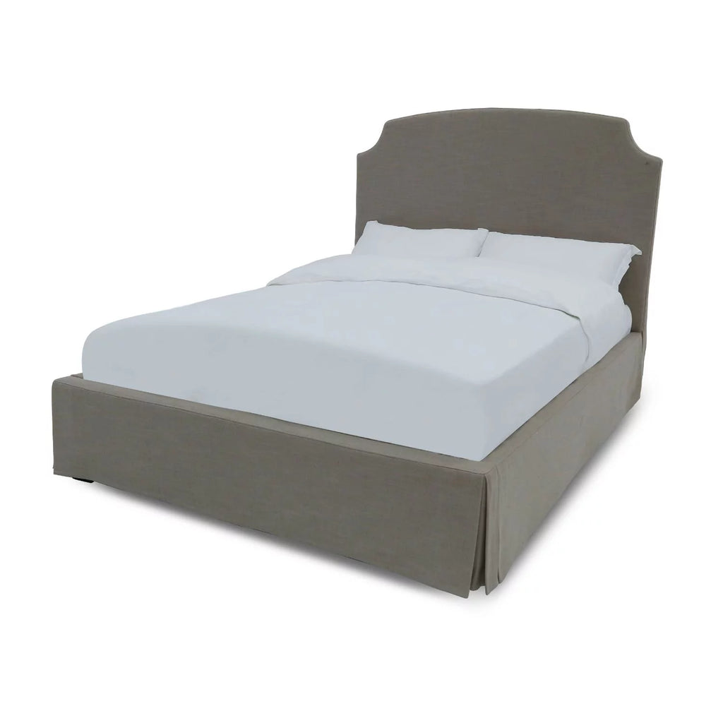 King Upholstered Skirted Storage Panel Bed R66247