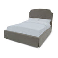 King Upholstered Skirted Storage Panel Bed R66247