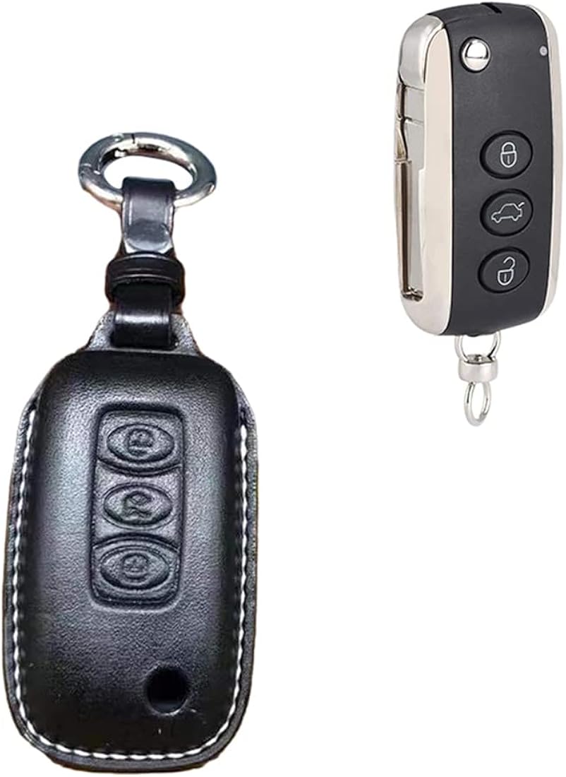 Genuine Leather Remote Key Fob Case Cover with Key Chain Pack of 2 F5675