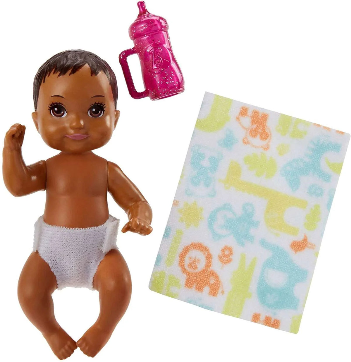 Baby Doll with Pink Bottle & Accessories Doll Playset, 3 Pieces E5289