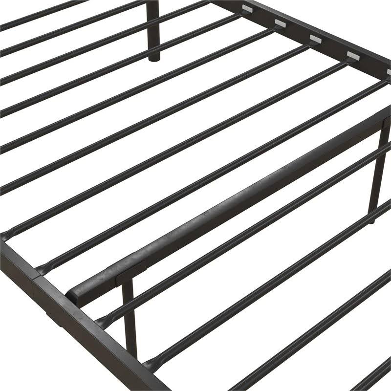 Twin Size Metal Canopy Bed Frame in Black U936