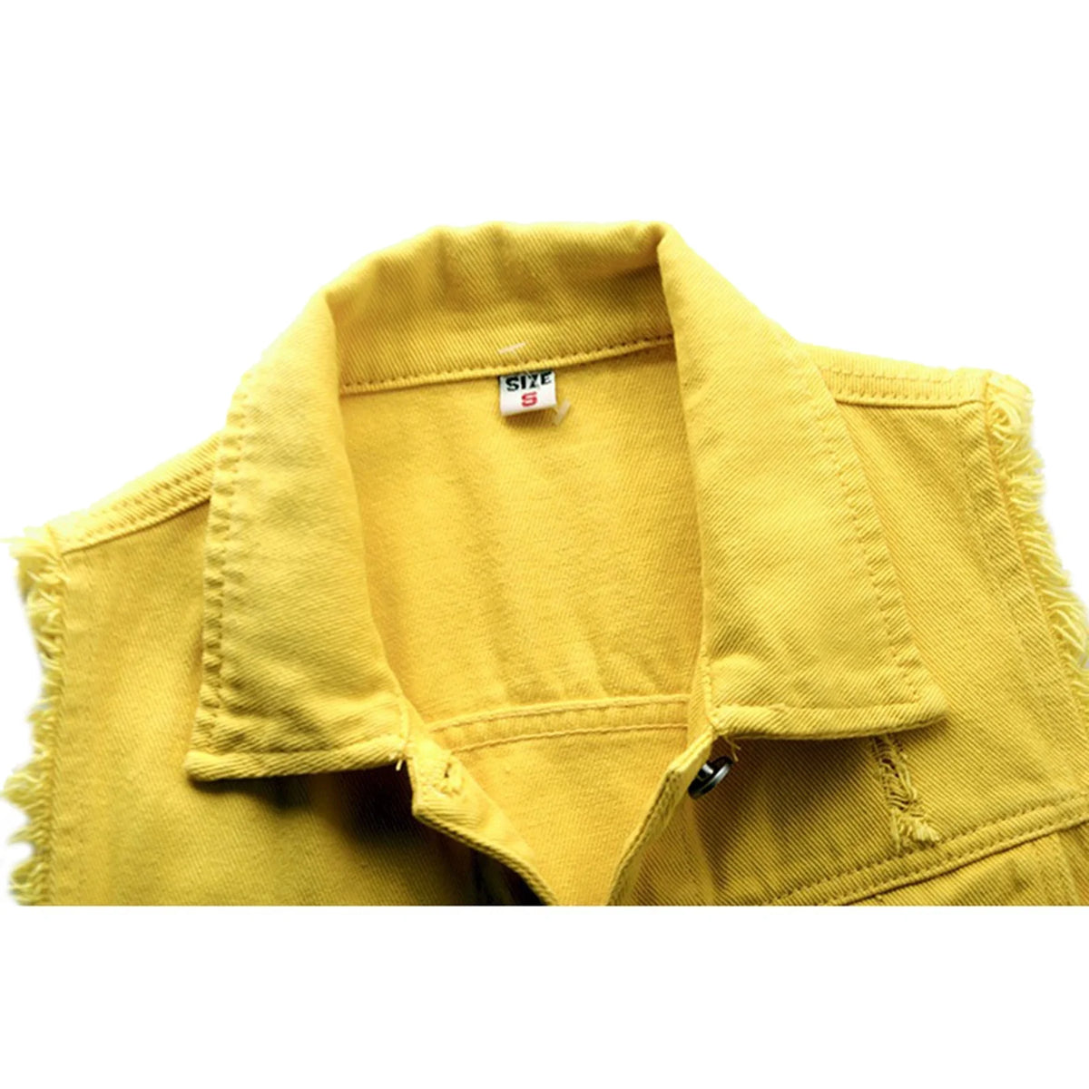 Sleeveless Solid Color Denim Vest P1954