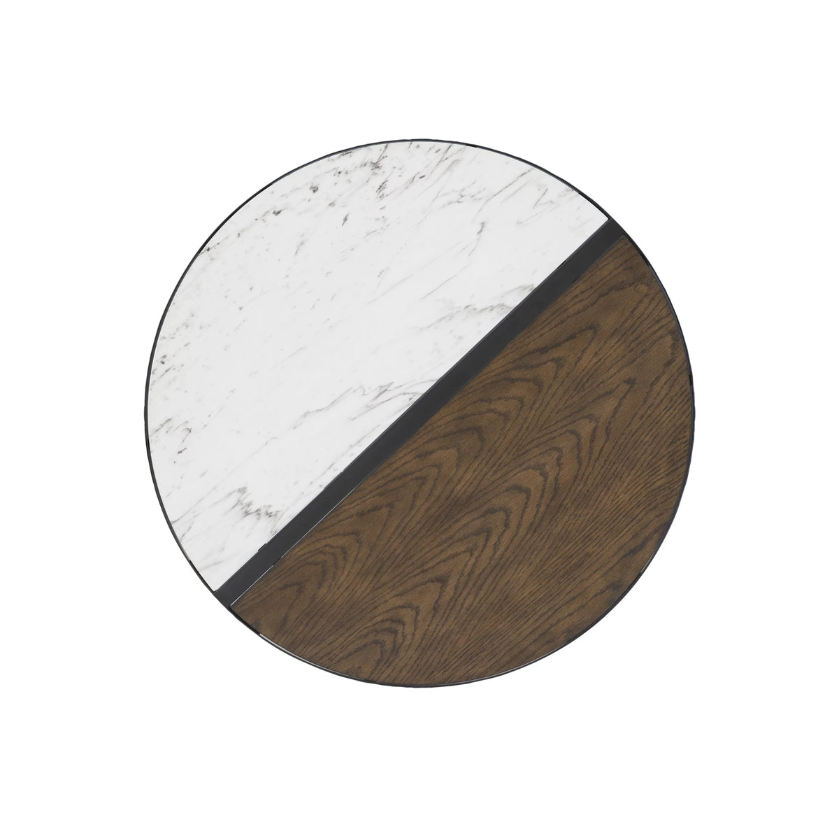 Round Mid-Century Coffee Table with Hairpin Legs, Walnut H531
