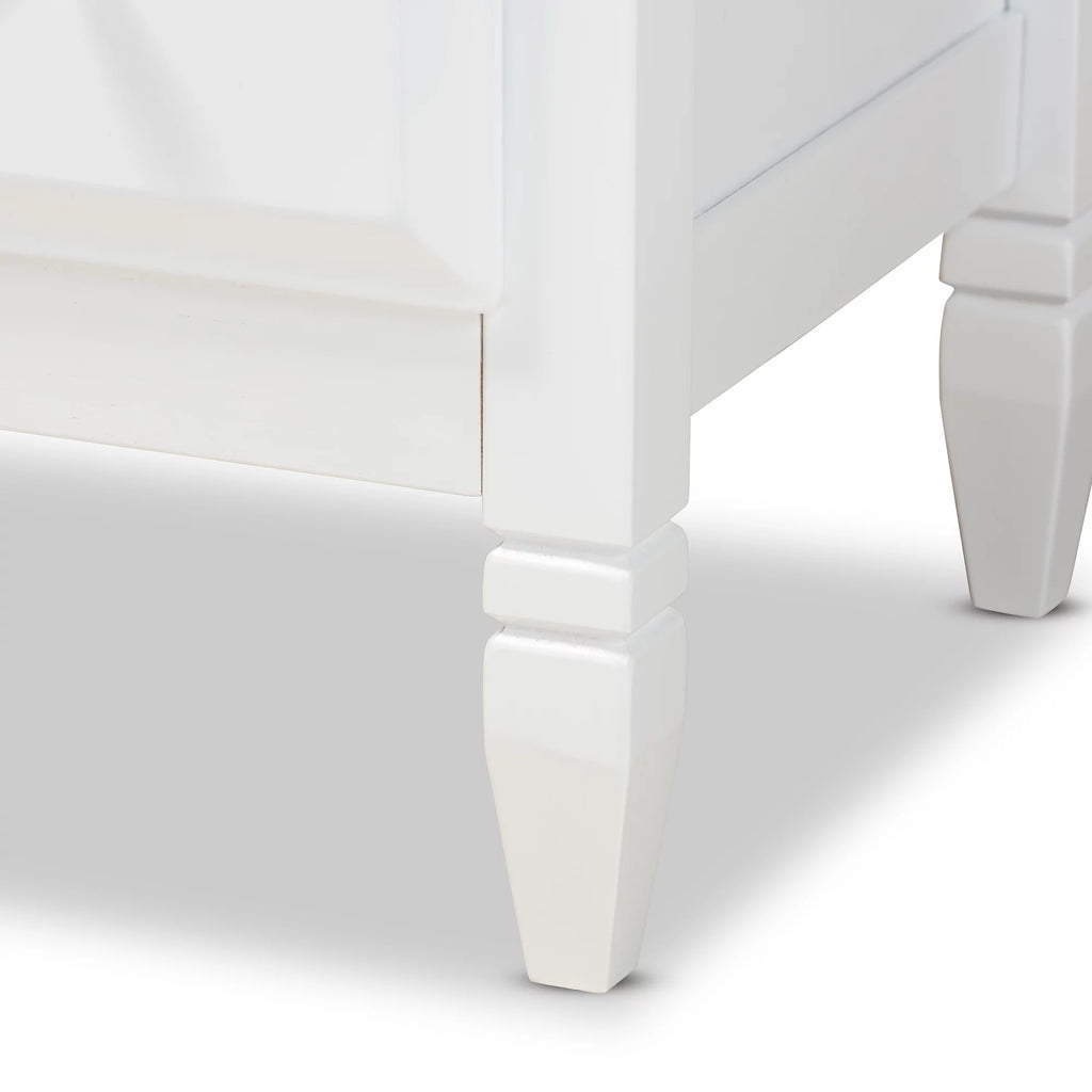 White 3-Drawer Wood Bedroom Chest V940