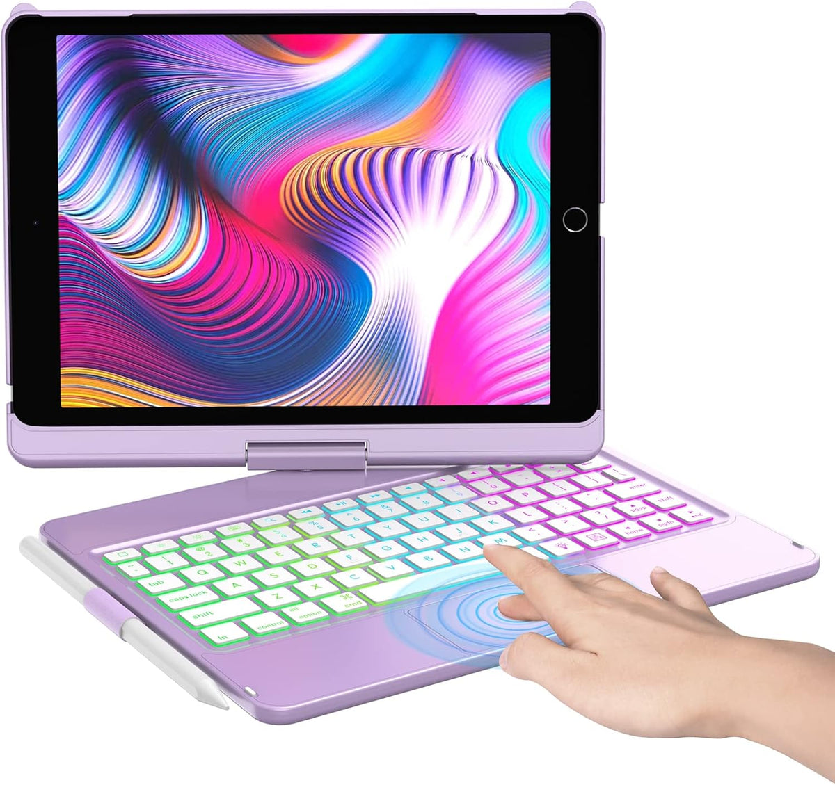 10 Color Backlit 360 Rotatable Keyboard Case V672258