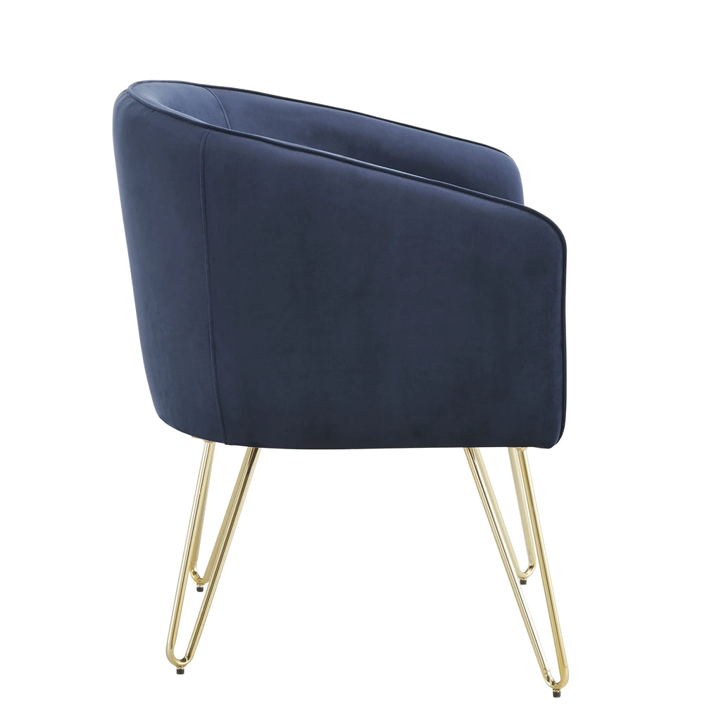 Dark Blue Velvet Accent Chair B4499