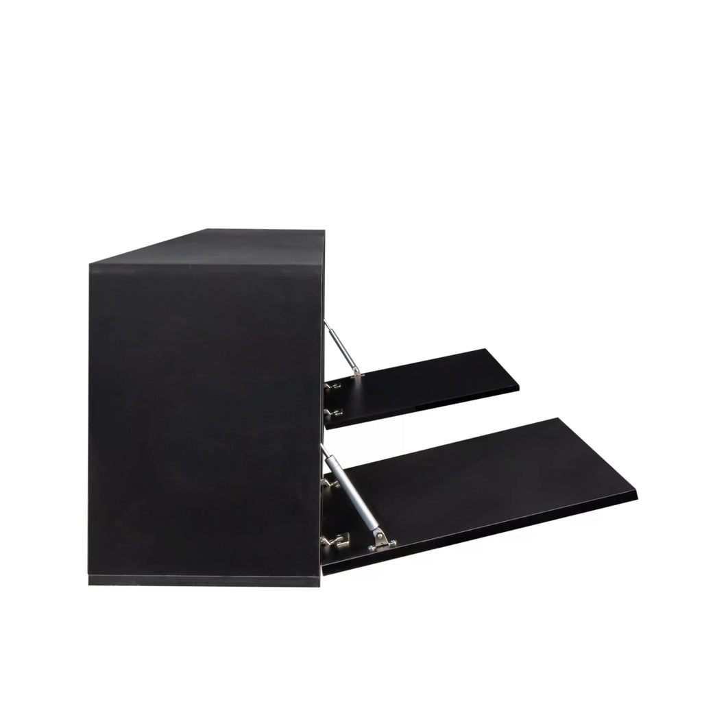 Wall Mounted Floating TV Stand with Shelf and Clamshell Doors B2797