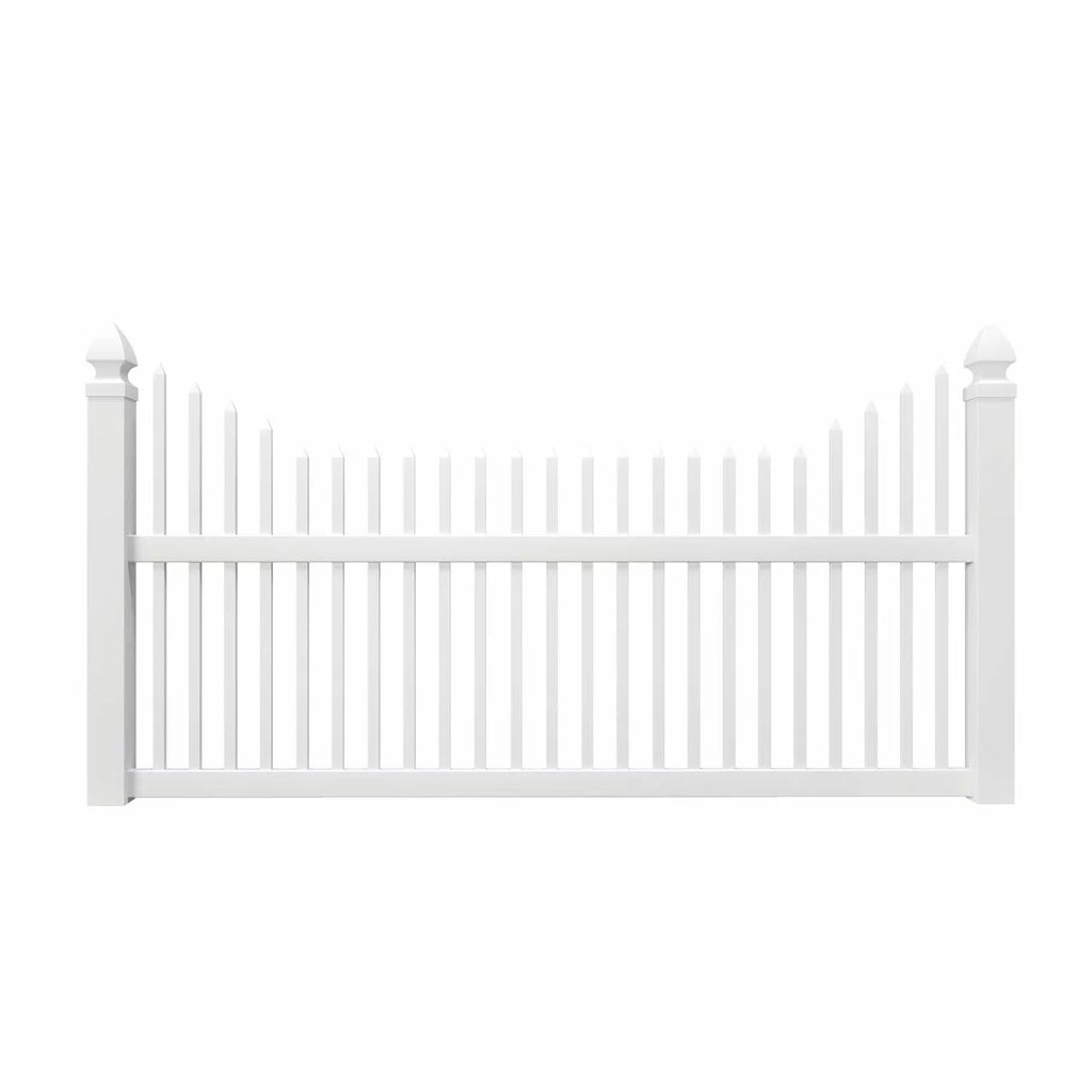 White Vinyl Picket Fence Panel Q393