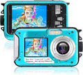 Waterproof 48MP 10FT Underwater Digital Camera 2.7K Video, Blue, Pack of 2 V107506