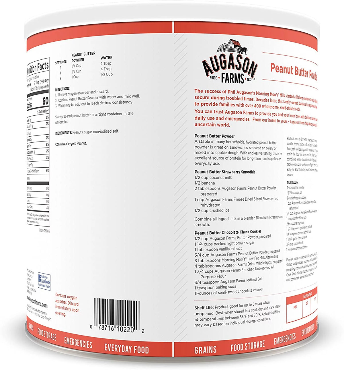 Peanut Butter Powder 2 Lbs No. 10 Can G111086