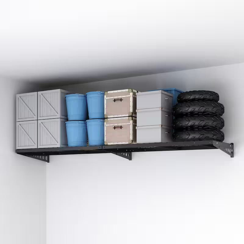 Heavy Duty Wall Shelf with Brackets in Black G27842
