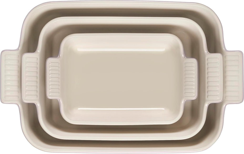 Stoneware Heritage Set 3 Rectangular Dishes, Shallot, 1.1 qt., 2.5 qt. & 4 qt. K805580