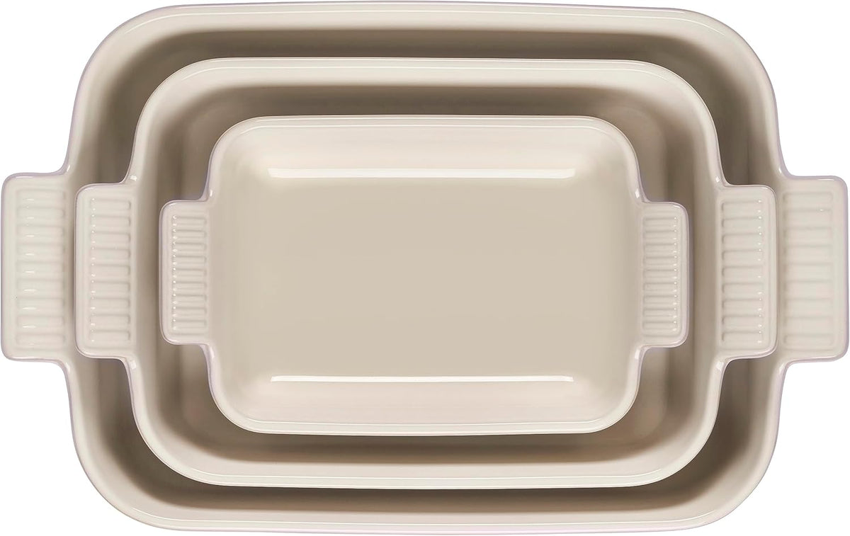 Stoneware Heritage Set 3 Rectangular Dishes, Shallot, 1.1 qt., 2.5 qt. & 4 qt. K805580