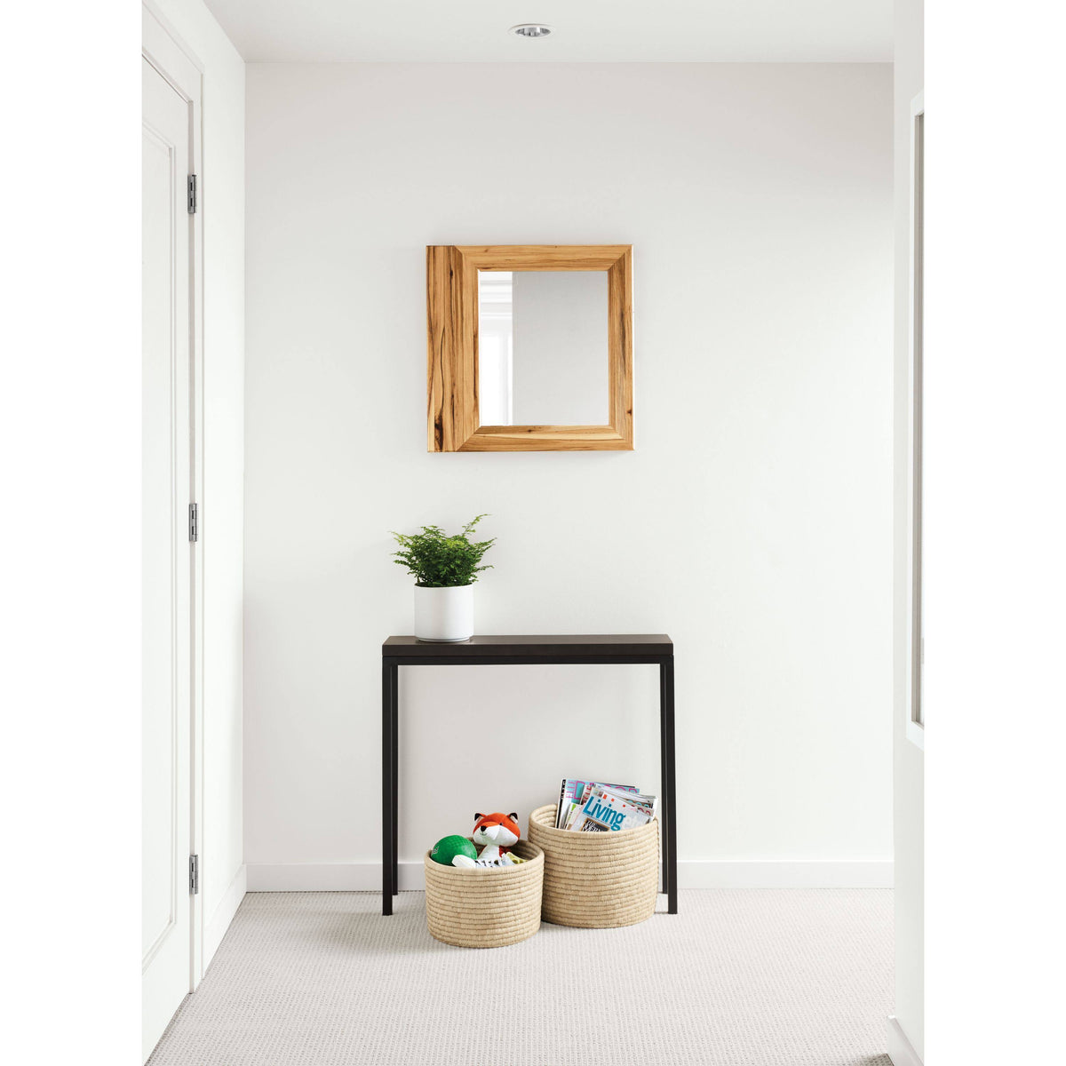Smoke Tempered Glass Console Table with Graphite Base S8871