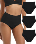 Adult Incontinence Protective Underwear for Women Reusable Bladder Leakage Protection Brief 56 ml Absorbency Panties 3 Pack Black M U5658