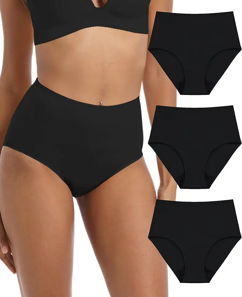 Adult Incontinence Protective Underwear for Women Reusable Bladder Leakage Protection Brief 56 ml Absorbency Panties 3 Pack Black M U5658